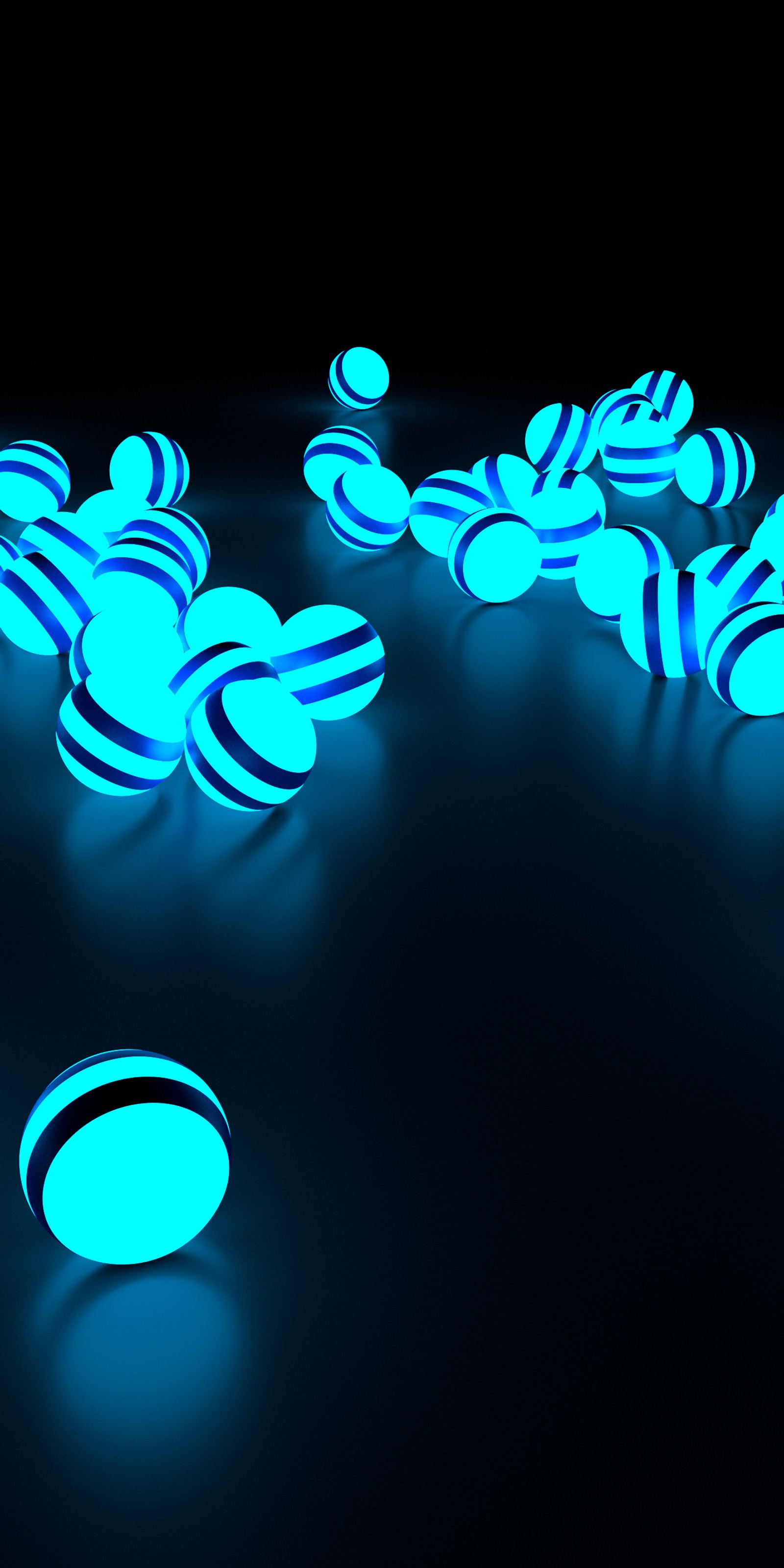 black, light, luminescent, reflection, spheres Download Wallpaper