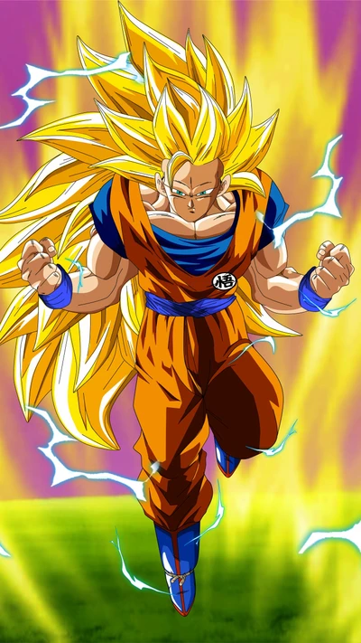 Super Saiyan Transformation of Goku with Energetic Aura