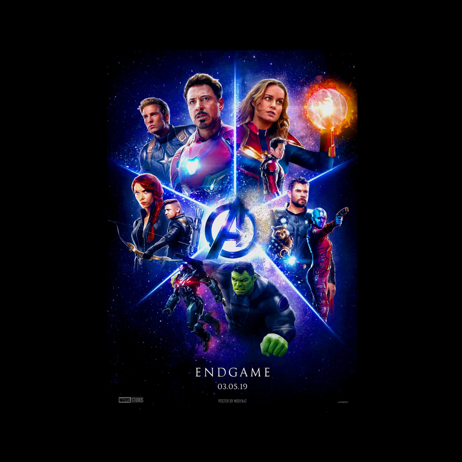 Affiche du film avengers endgame (avengers, fin de partie, endgame, marvel, captain marvel)