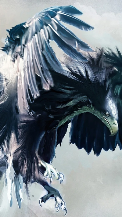 art, eagle, painting