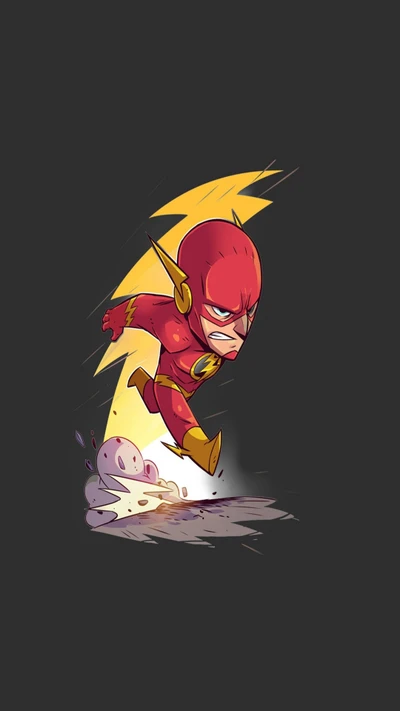 chibi, flash, minimalista, super herói