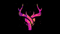 Vibrant Pink Antlers in Abstract Darkness