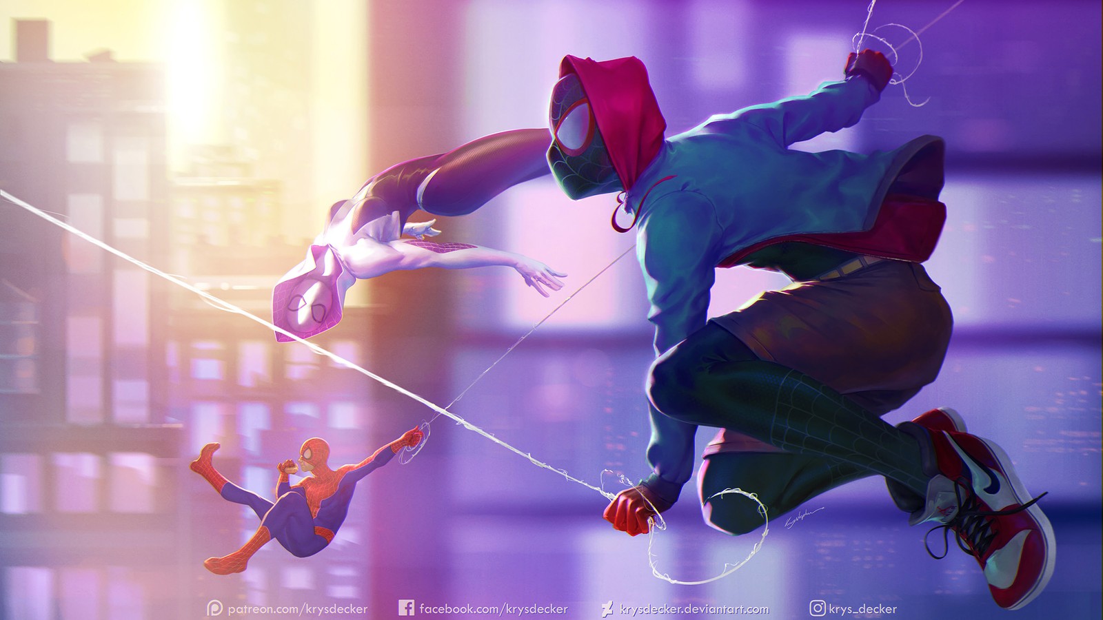 Spider-man et l'incroyable spider-man (miles morales, peter parker, spider gwen, spider man new generation, spider man into the spider verse)