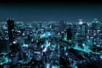 Illuminated Urban Metropolis: A Stunning Nighttime Skyline