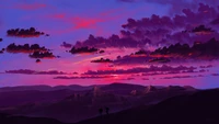 dawn, sunrise, clouds, sky, scenery wallpaper