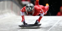 Dynamic Luge Athlete Competing at the 2014 Winter Olympics