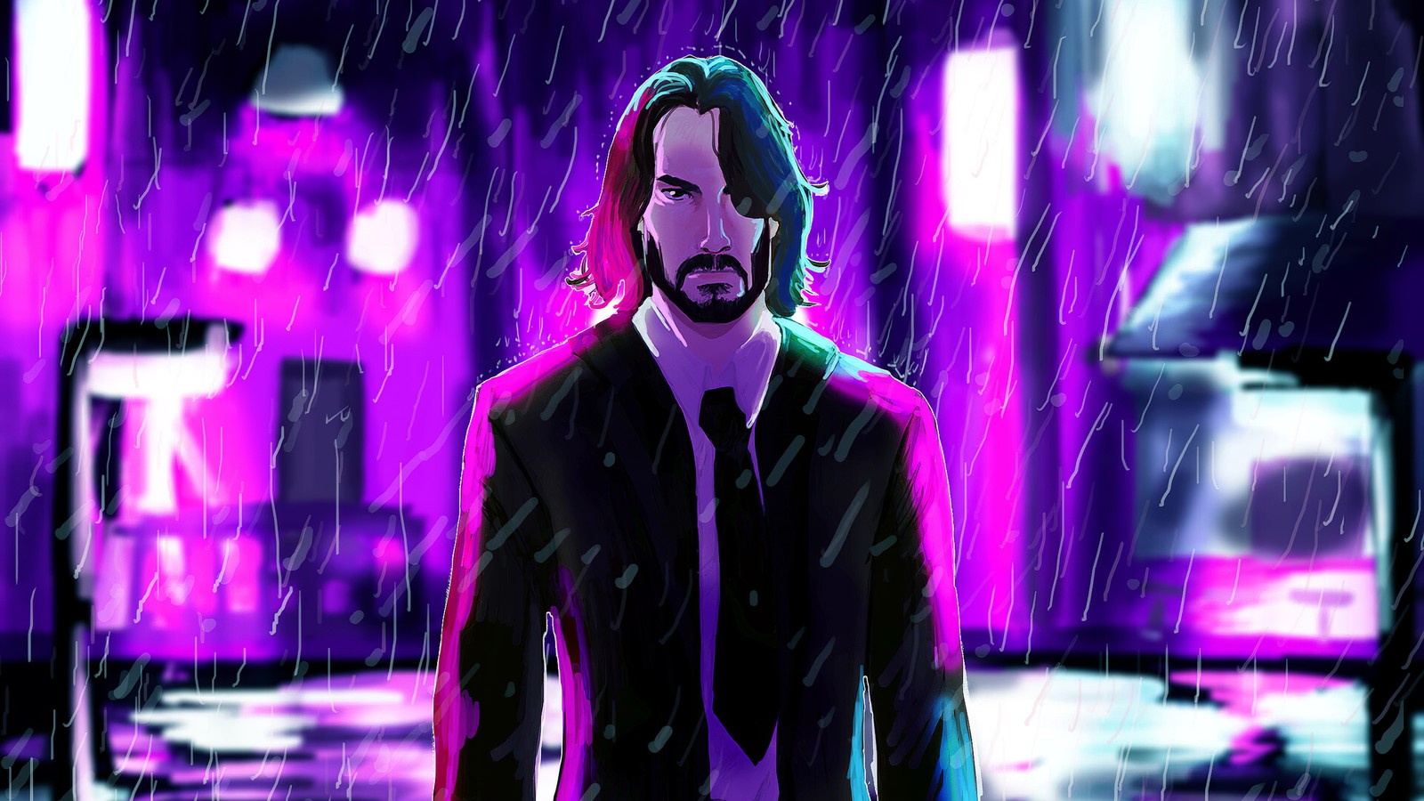 Baixar papel de parede keanu reeves, roxo, violeta, desempenho, artista musical