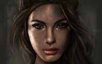 Retrato de Lara Croft: Uma homenagem cativante a Angelina Jolie em Tomb Raider