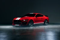 Ford Mustang Shelby GT500 em vitrine CGI dinâmica