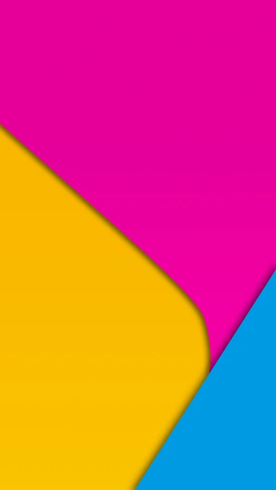 Design abstrait coloré avec des courbes jaunes, magenta et bleues