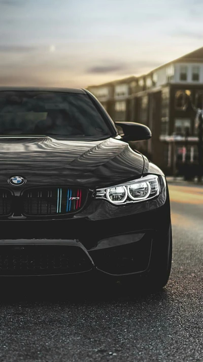 black, bmw, car, f80, front view