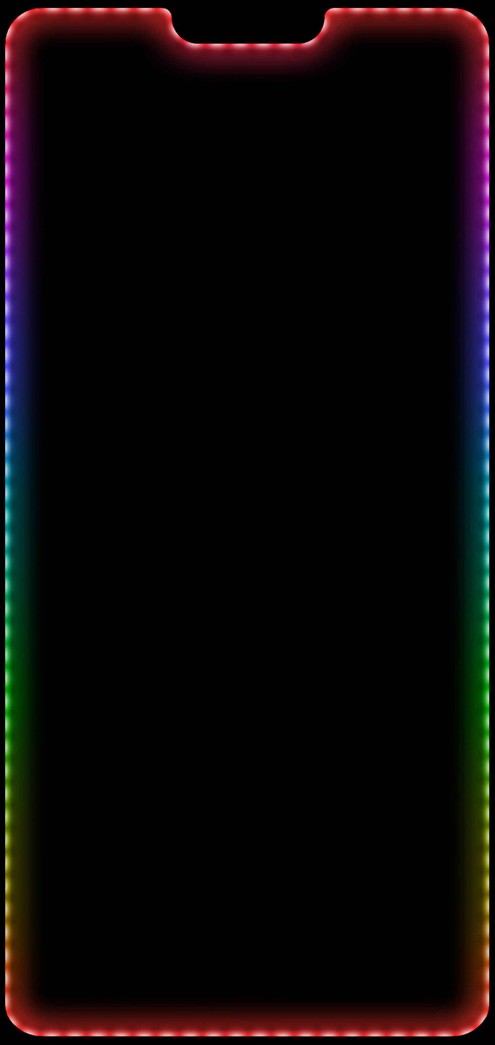 A close up of a neon frame with a black background (edge, hd, home, light, notch)