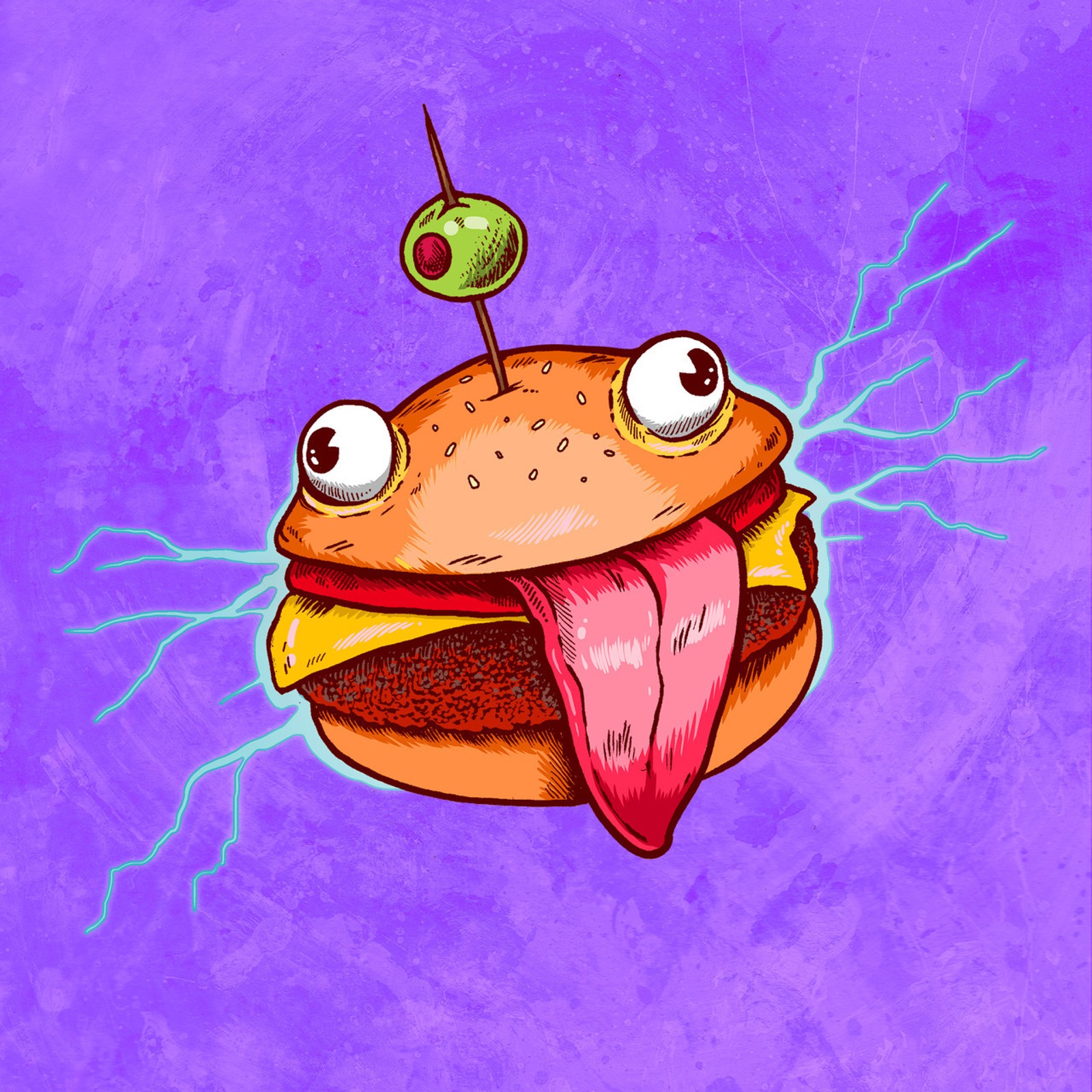 Um desenho animado de um hambúrguer com uma língua saindo dele (4k, bur burger, fortnite, meme)