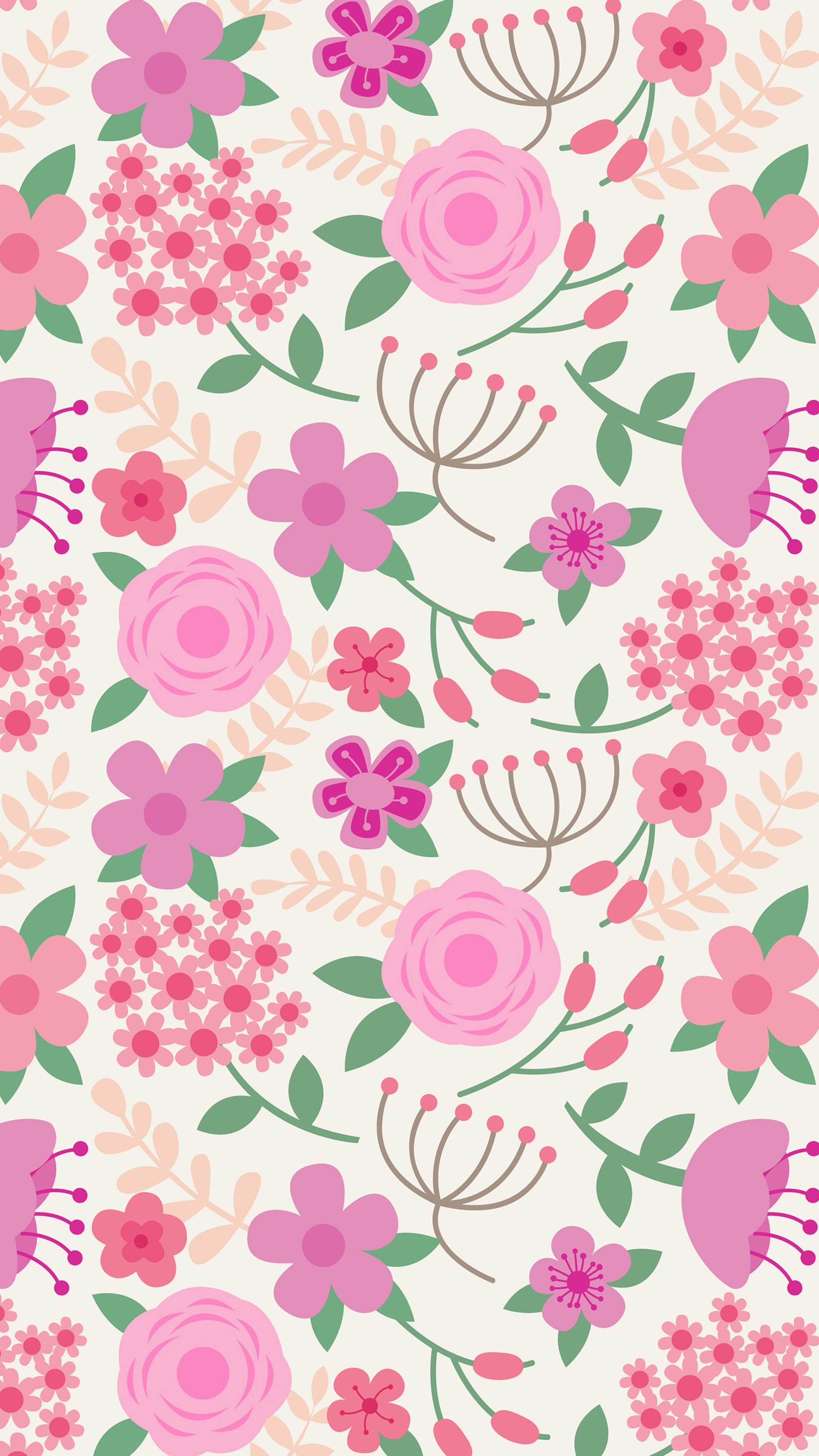 Descargar fondo de pantalla floral, femenino, patrón, rosa