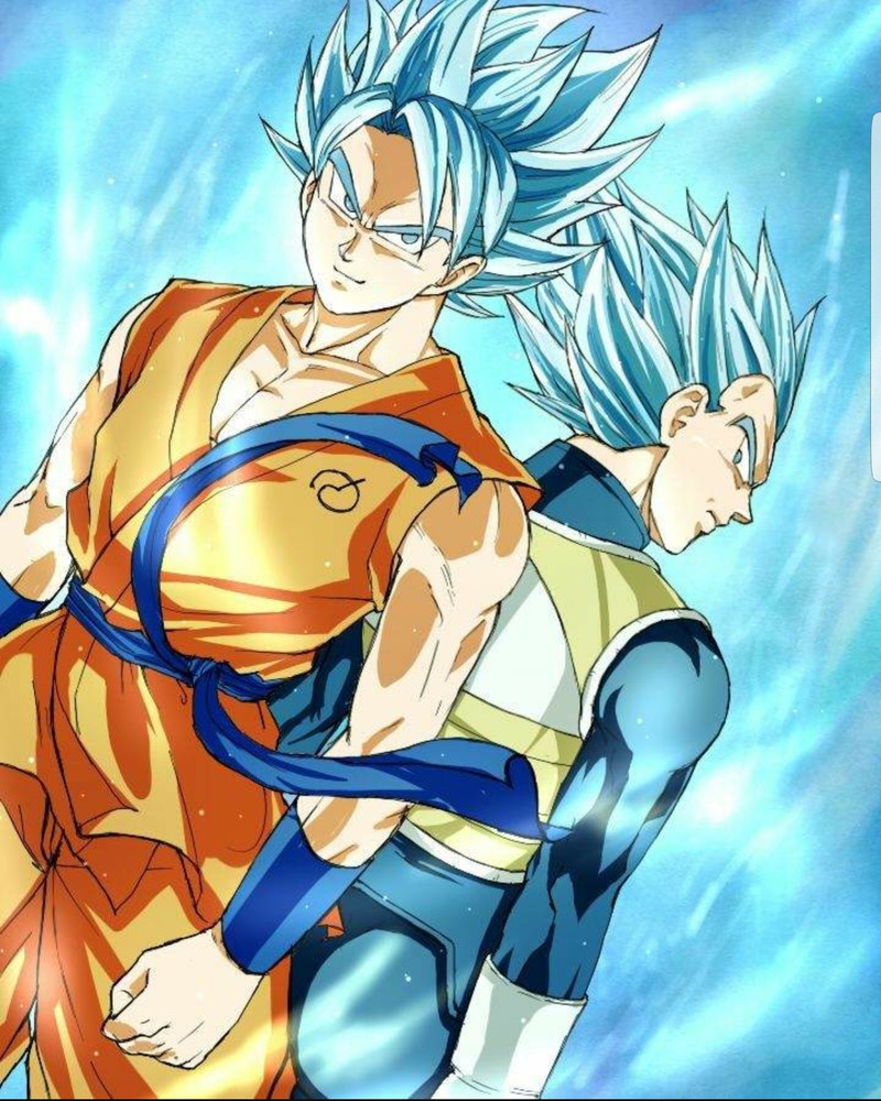 Гоку и гохан из dragon ball сражаются в небе (goku, вегета, vegeta)