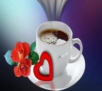 café, taza, buenos días, hd, corazón