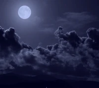 blue, cloud, clouds, dark, moon