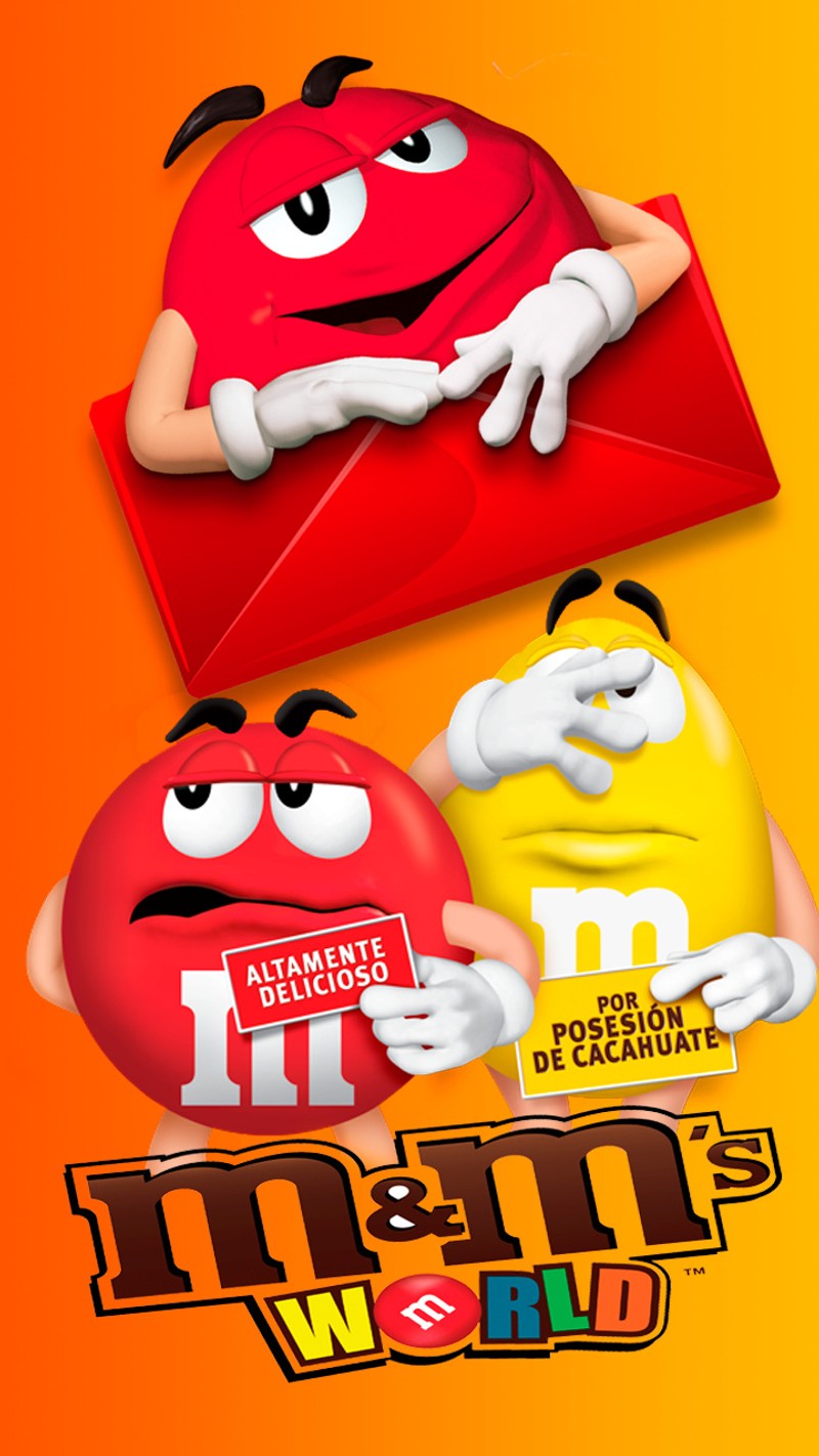 На постере три m & m's с сообщением (эмодзи, майм, mym)