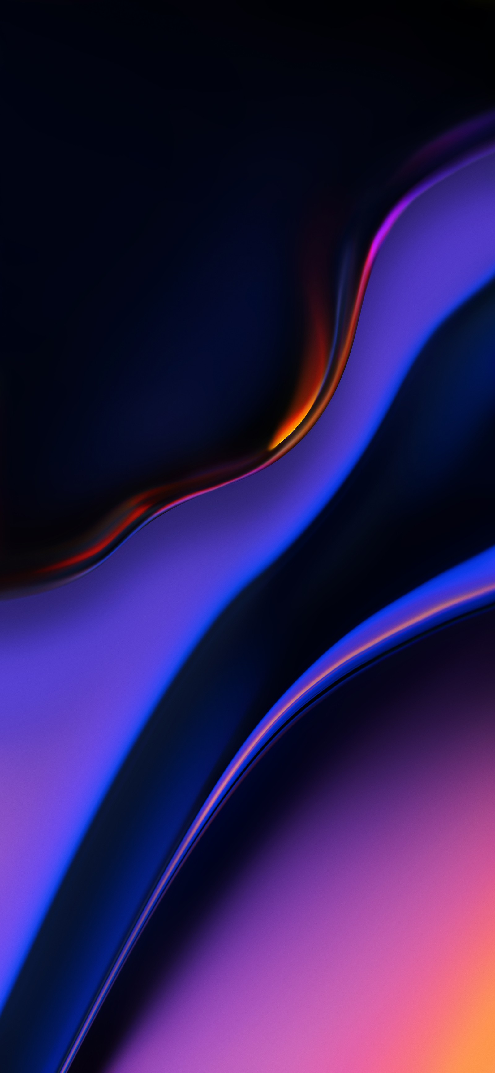 Fondo abstracto con un diseño suave y curvado en púrpura y azul (oneplus, 6t, never settle, neversettle, android)