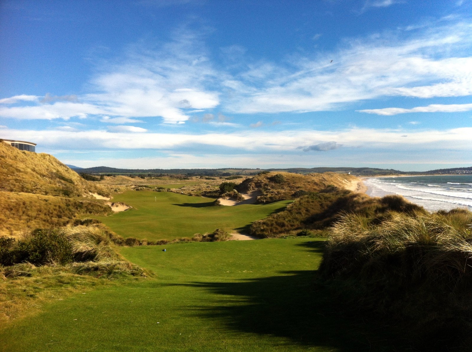 Descargar fondo de pantalla golf, campo de golf, tierras altas, costa, cabecera