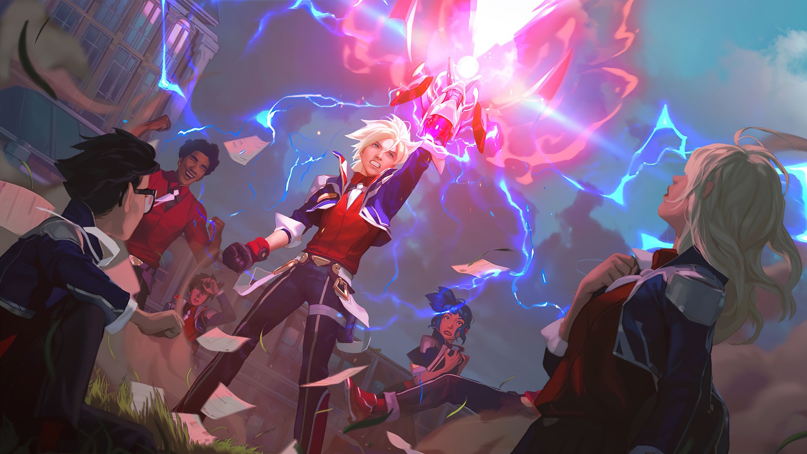 Téléchargez le fond d'écran battle academia, ezreal, niveau lvl 2, legends of runeterra, lor