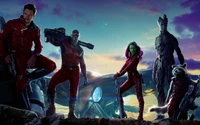 Guardians of the Galaxy: A Cosmic Team of Superheroes Against a Celestial Backdrop