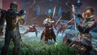 Epic Battle Scene in New World Aeternum: Characters Clash in a Realm of Adventure