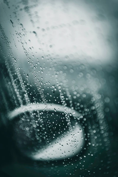 Close-up de gotas de chuva na tela de um smartphone