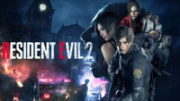 Resident Evil 2 : Personnages iconiques dans un chaos urbain sombre