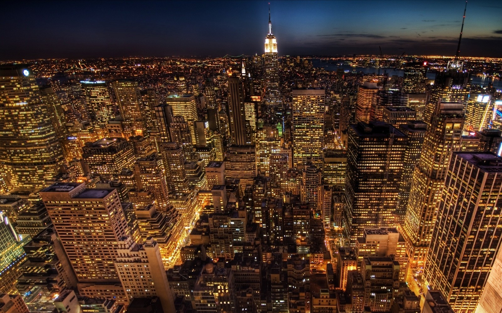 Téléchargez le fond d'écran empire state building, nuit, gratte ciel, paysage urbain, ville