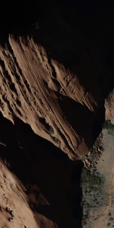 Afloramento geológico em Badlands capturado no Google Pixel 4