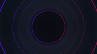 Neon Circles in a Dark Abstract Loop