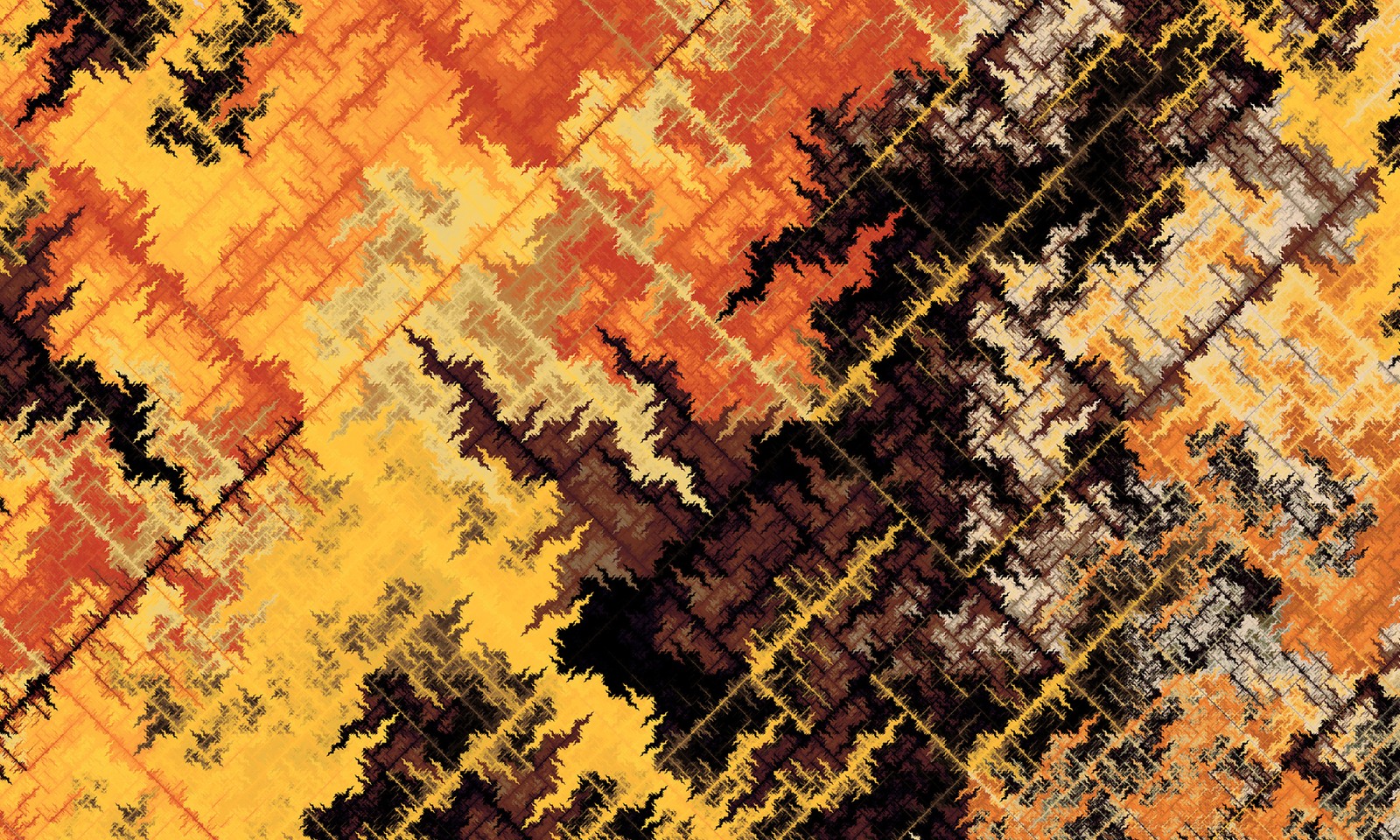 A close up of a yellow and black plaid pattern (texture, modern art, orange, yellow, brown)