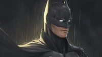 Vigilant Hero in the Shadows: The Batman 2022 Art