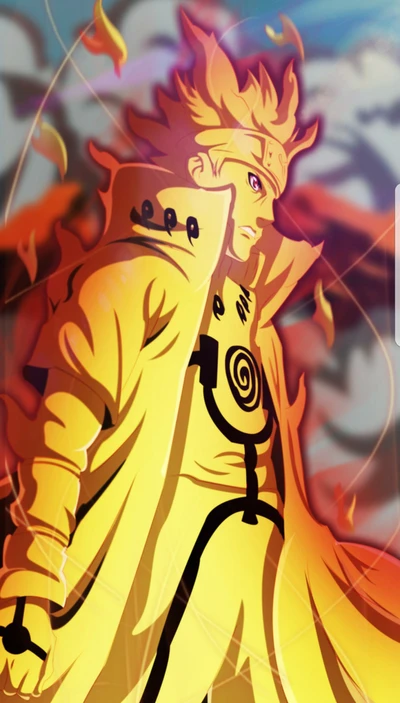 Bijuu Naruto em Transformação Flamejante