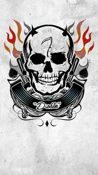 Logo de calavera Diablo: Arte inspirado en Escuadrón Suicida