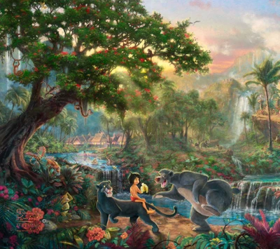 disney, le livre de la jungle, thomas kinkade