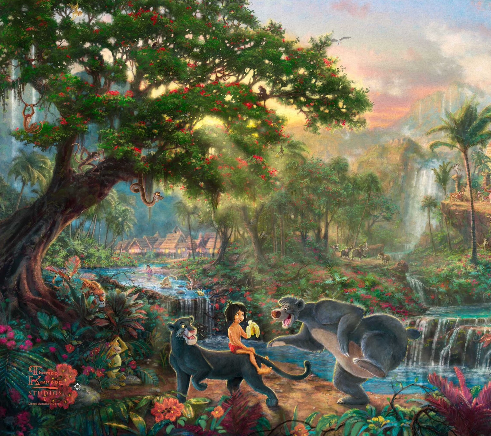 Lade disney, dschungelbuch, thomas kinkade Hintergrund herunter