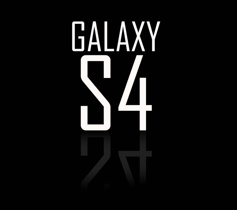 Близкий план черного фона с логотипом galaxy s4 в белом цвете (яблоко, бб, bb, ежевика, галактика)