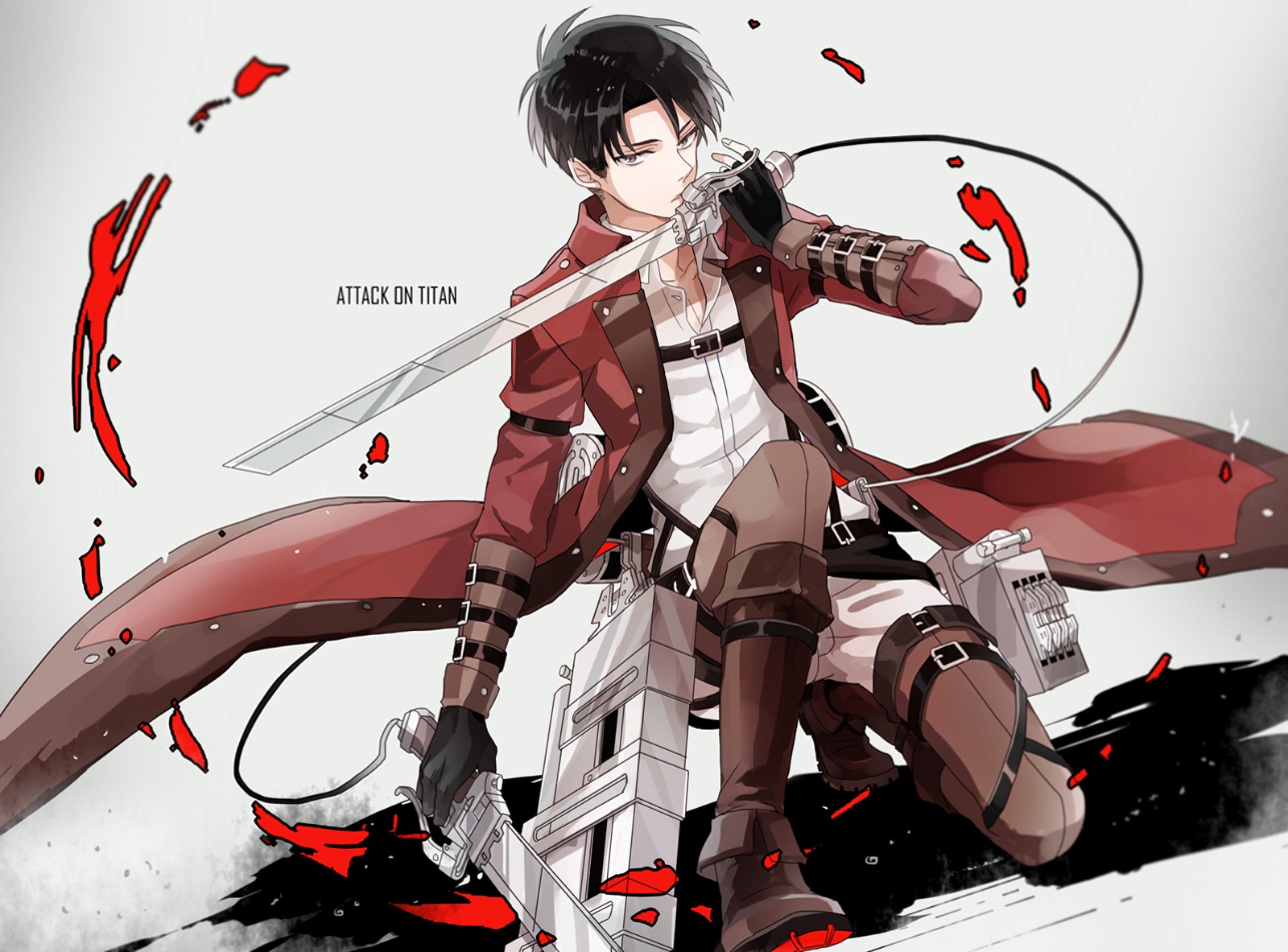 Lade anime, aot, attack on titan, attackontitan, levi Hintergrund herunter