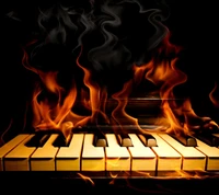 Descargar fondo de pantalla fuego, music is