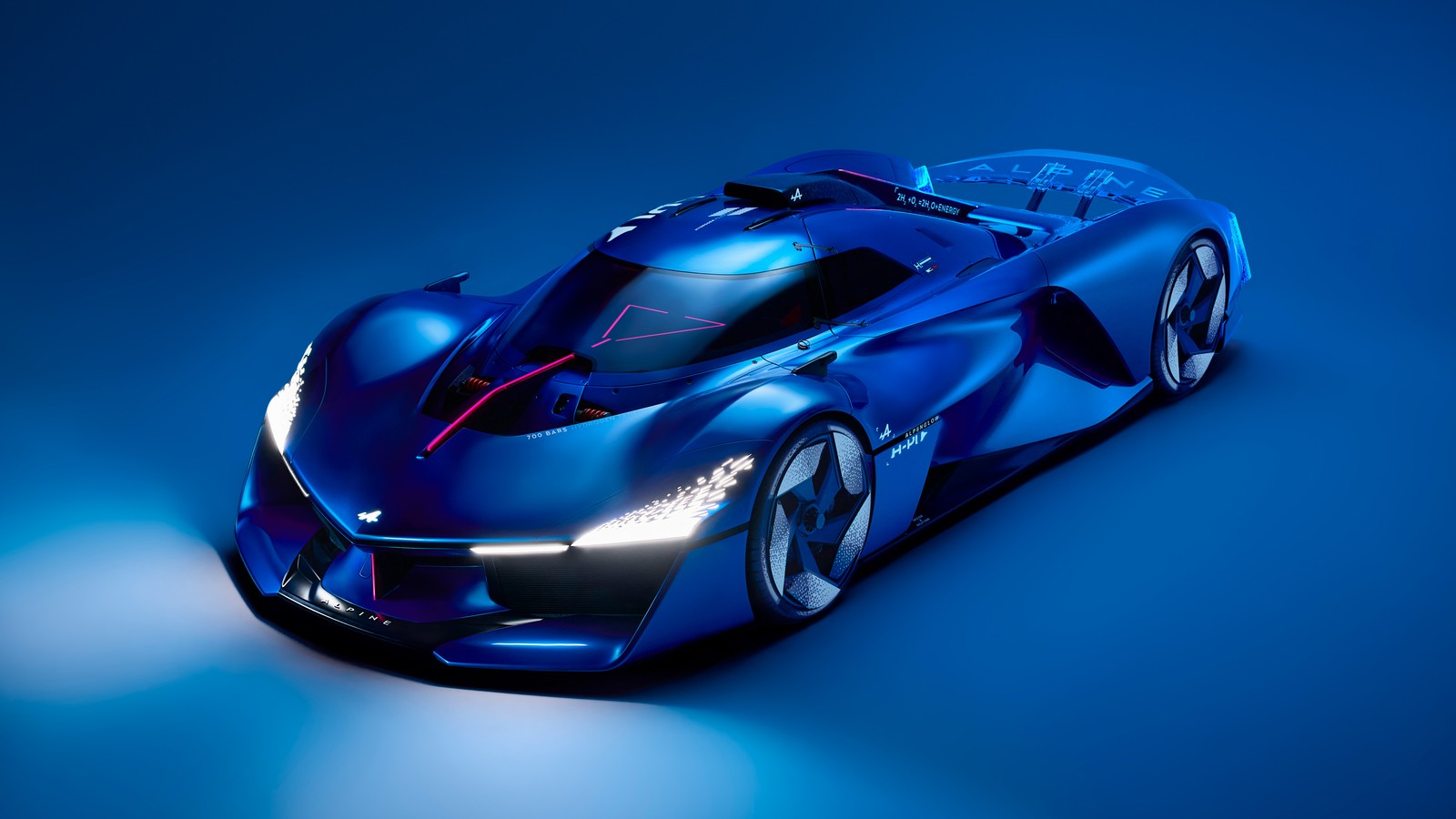 alpine alpenglow hy4, concept cars, 2024, blue aesthetic, hydrogen powered wallpaper