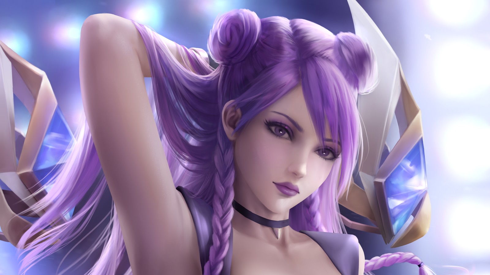 Baixar papel de parede league of legends, roxo, violeta, azul, anime