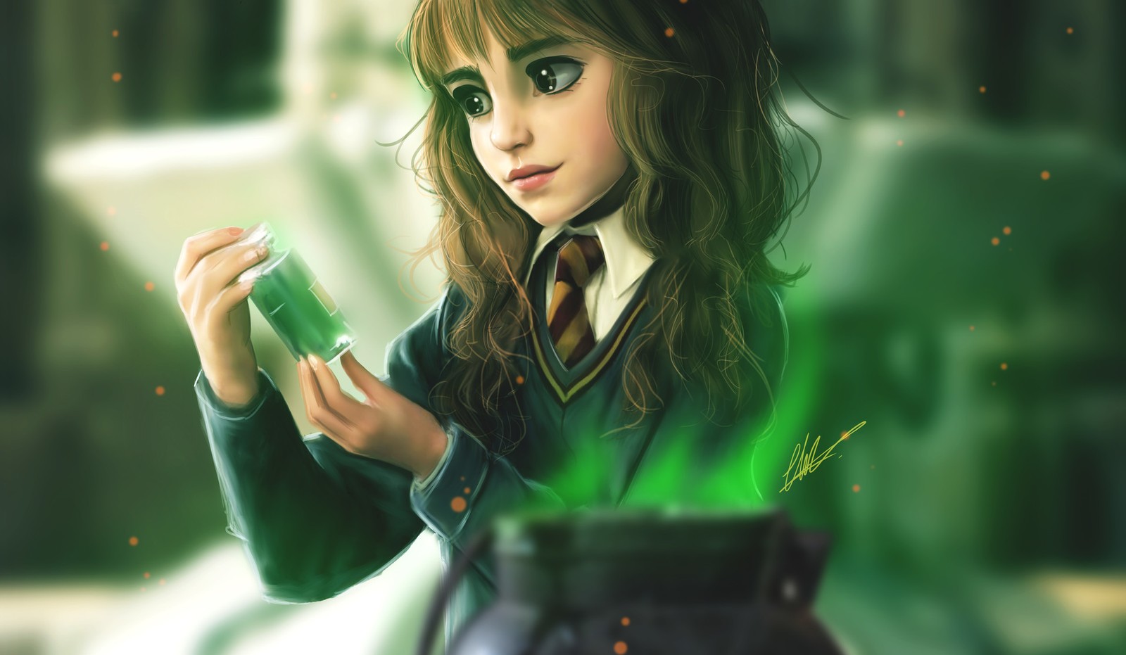 Скачать обои гермиона грейнджер, hermione granger, гарри поттер, harry potter, фан арт