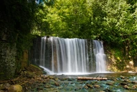 waterfall, watercourse, nature reserve, nature, body of water