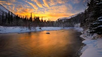 atardecer, naturaleza, agua, nube, invierno