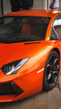 Vibrant Orange Lamborghini Aventador Showcasing Sleek Design and Performance.