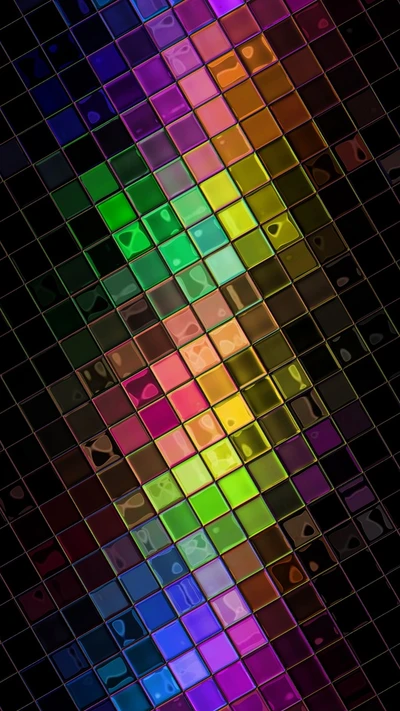 Colorful Abstract Squares in a Gradient Pattern