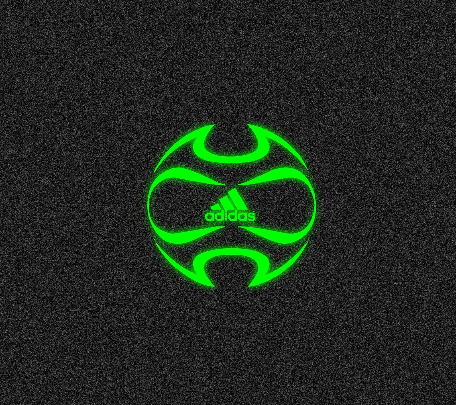 A close up of a soccer ball with a green glow on it (football, green, logo, neon, soccer)