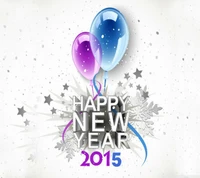 Happy New Year 2015: Celebrating Winter Magic with Balloons and Snowflakes